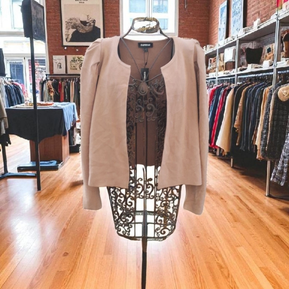 EXPRESS Beige Open Cardigan - Size M